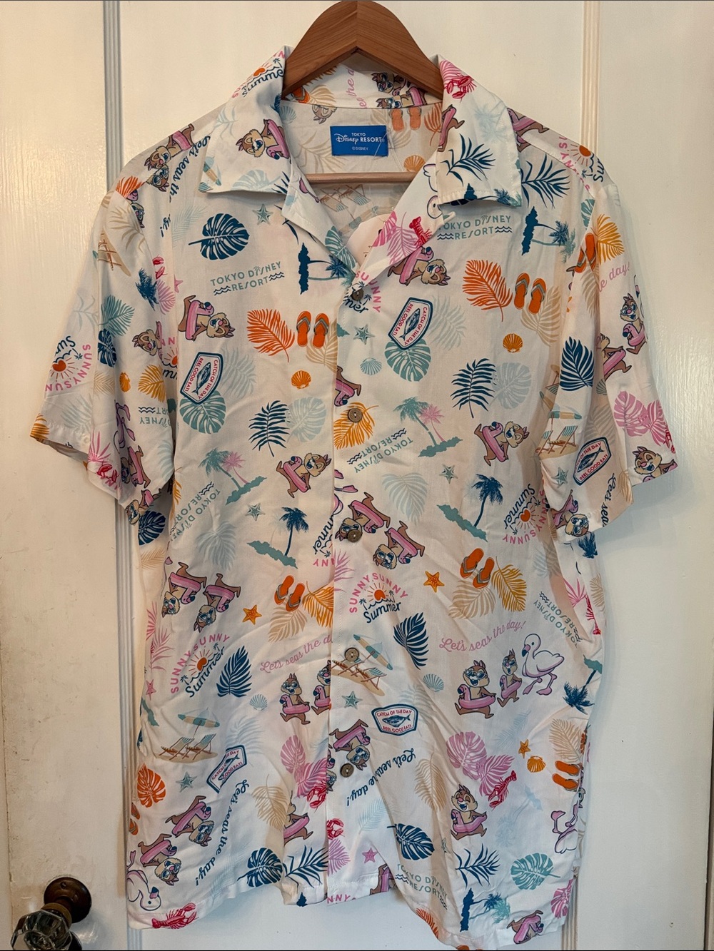 Disney Resort Men's Short-Sleeve Button-Down Shirt - White Multi